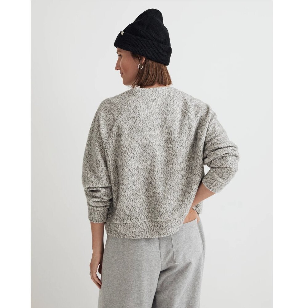 SOLD Madewell Brushed Bouclé Raglan-Sleeve Cardigan in Gray - Picture 2 of 13